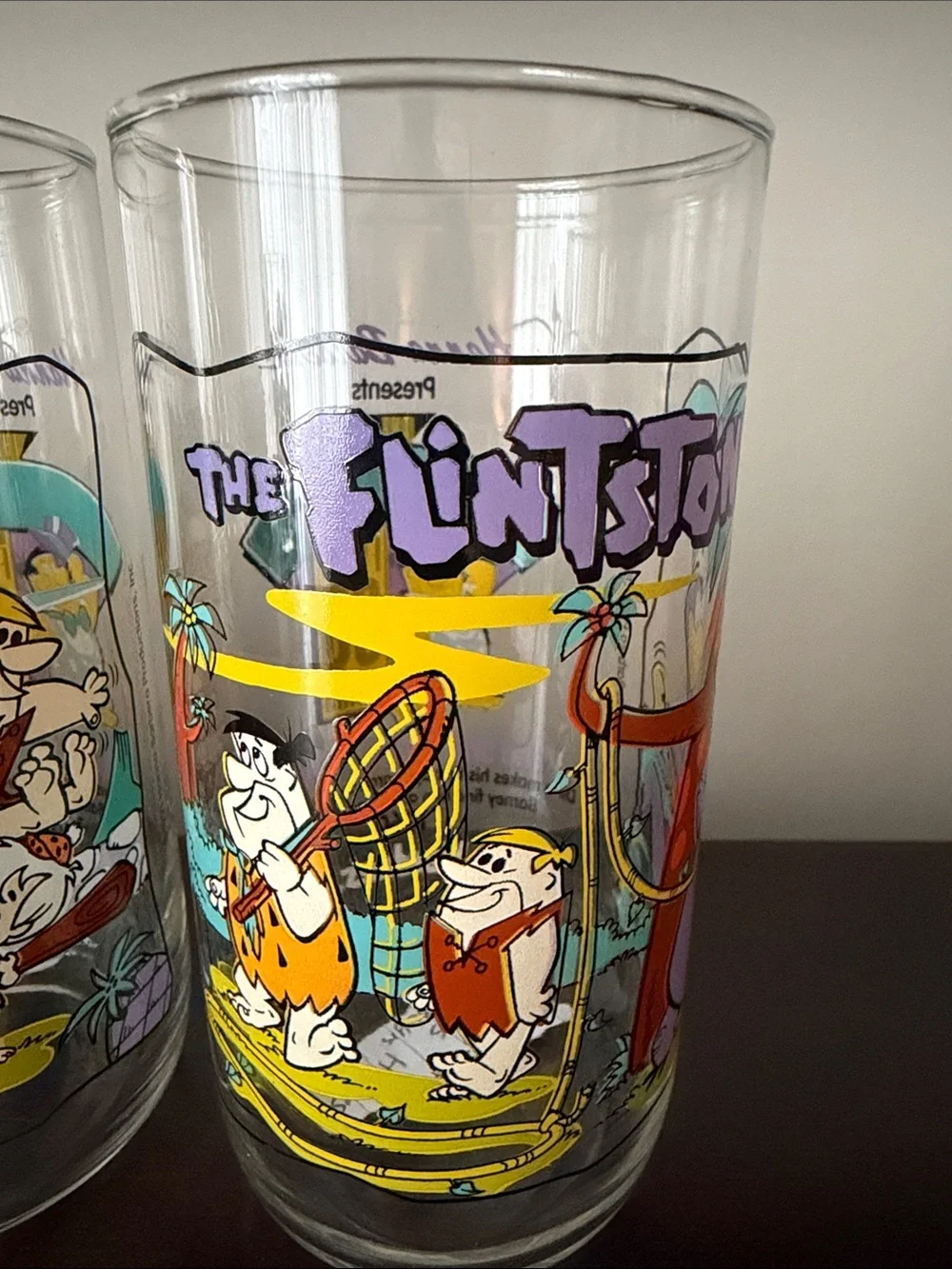 The Flintstones Collectible Glass Tumbler - Colorful Cartoon Set